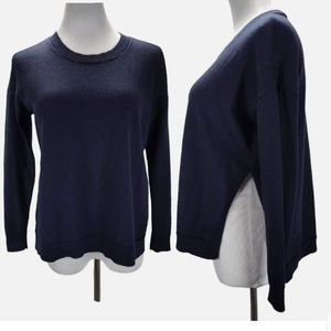 Eileen Fisher 100% Merino Wool Slide Slit Crewneck Sweater 1X Black